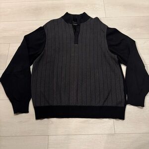 Greg Norman Half Zip Chevron Print Men’s Mock Neck Sweater